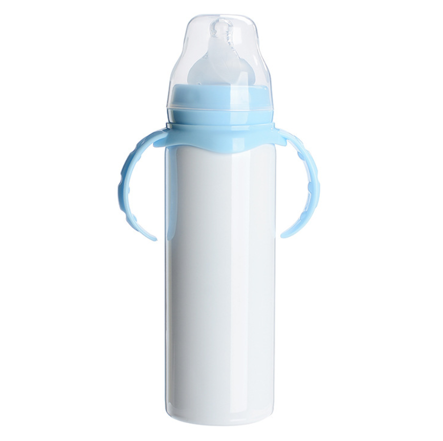Sublimation  8oz Blank Sippy Cups with Handle, Non-Toxic Stainless Steel Double-Wall Vacuum Insulated Cups, Spill Proof & Dishwasher Safe for Toddlers