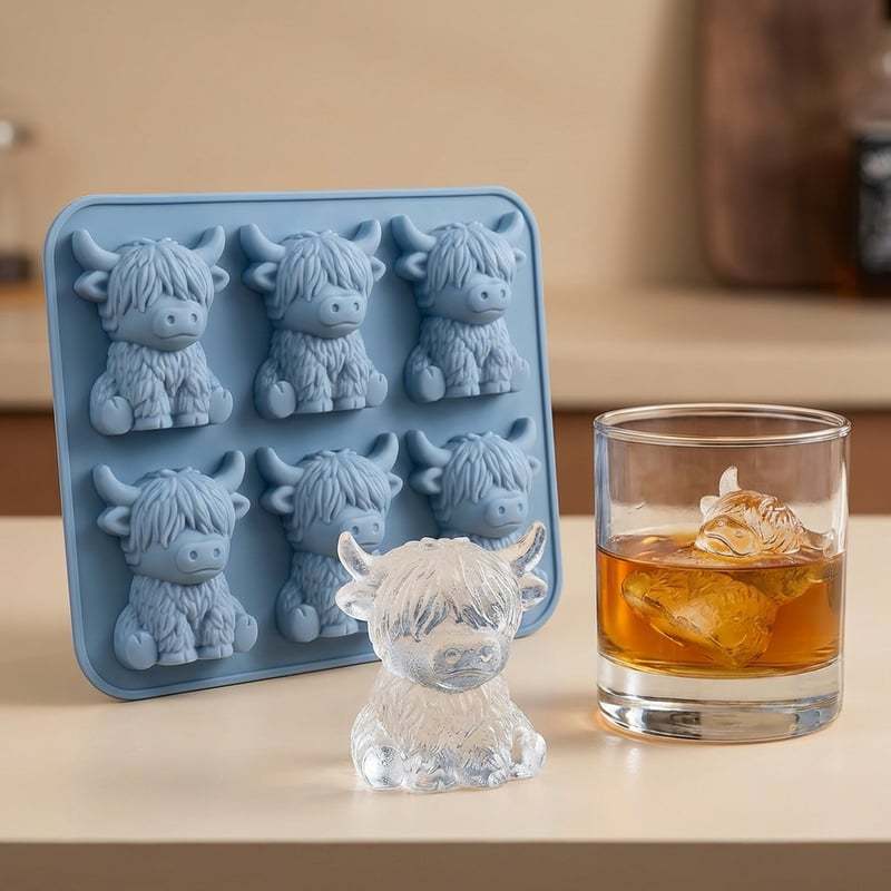 Scottish Highland Cow Silicone Molds for the Kitchen — Suitable for Ice Cubes