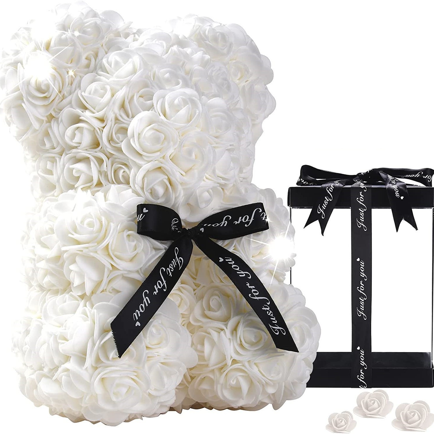 Mother's Day Gift: 10-Inch Foam Rose Bear — Multi-Color Combination for a Festive Atmosphere with gifty box