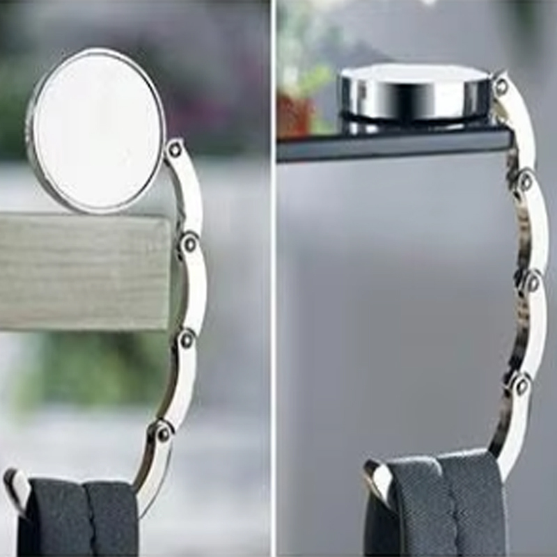 Sublimation Metal Handbag Hook  Sublimation-Ready Foldable Bag Hanger Zinc Alloy Blank Desktop Hook with Silver Plating