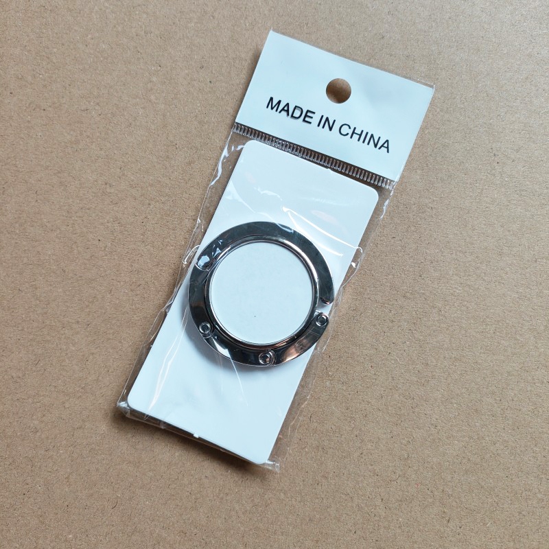 Sublimation Metal Handbag Hook  Sublimation-Ready Foldable Bag Hanger Zinc Alloy Blank Desktop Hook with Silver Plating