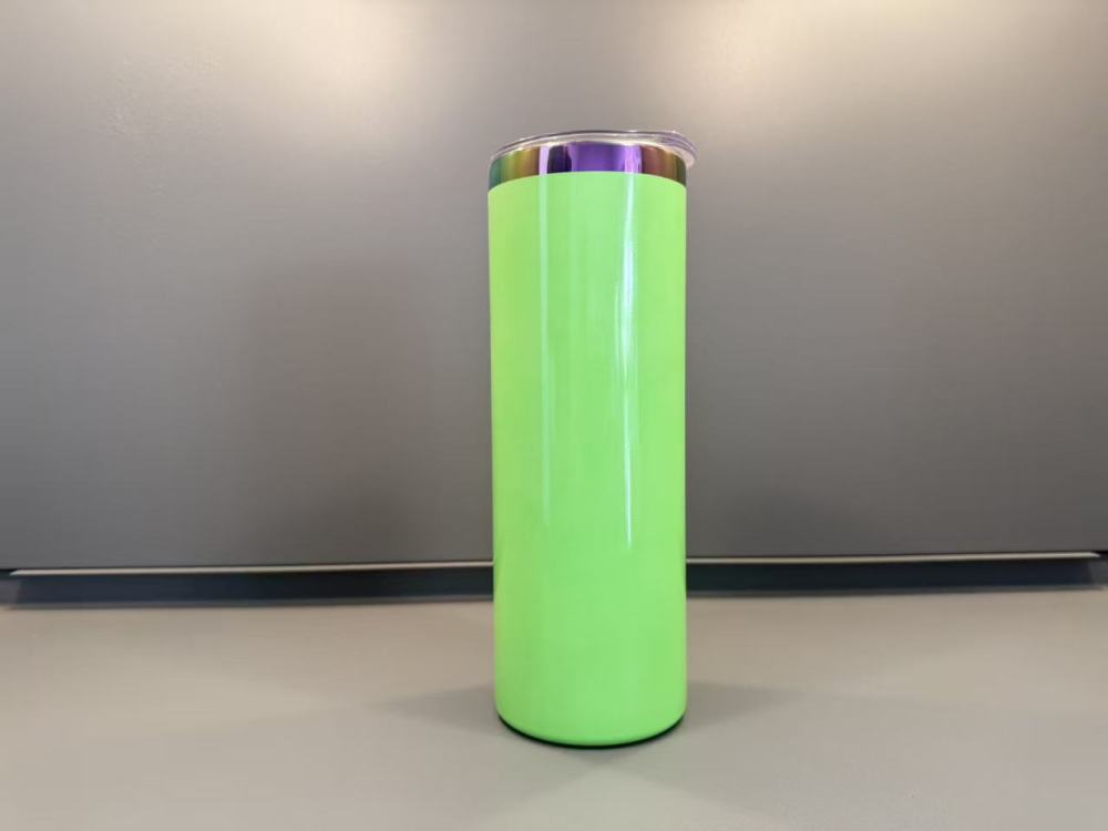 20oz sublimation Skinny Straight Neon Fluorescent Rainbow Plated Tumbler