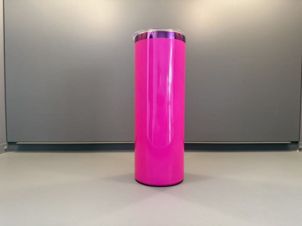 20oz sublimation Skinny Straight Neon Fluorescent Rainbow Plated Tumbler