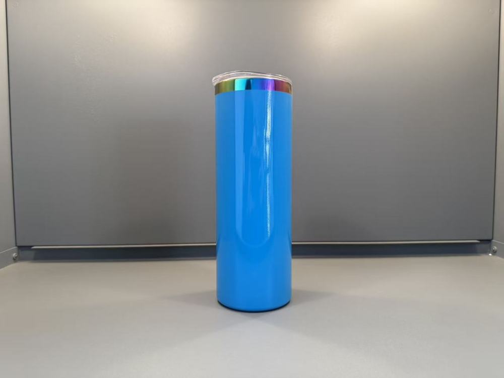 20oz sublimation Skinny Straight Neon Fluorescent Rainbow Plated Tumbler