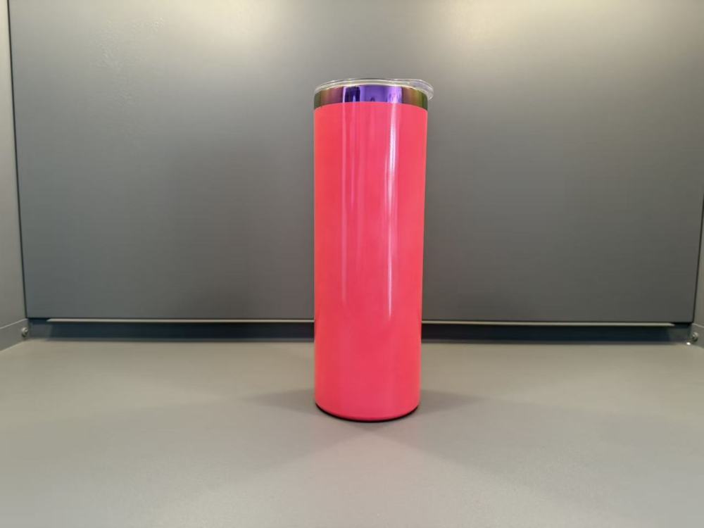 20oz sublimation Skinny Straight Neon Fluorescent Rainbow Plated Tumbler