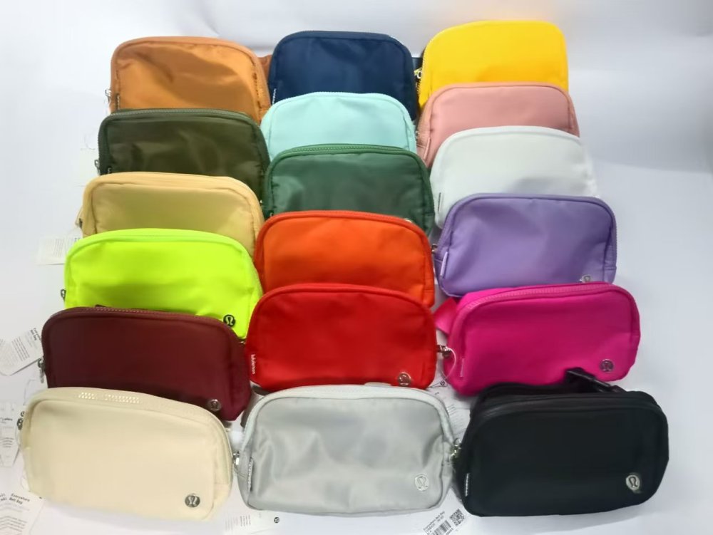 Hot Sale Lulu Lemon Belt Bag, Mixed Color, Two-Way Zipper Nylon Everywhere Fanny Pack for Women