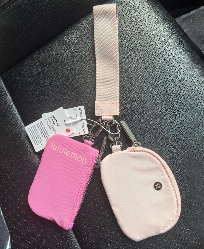 Lulu Mini Zip Around Wristlet Wallet: Detachable Dual Pouch Keychain Coin Purse for Women
