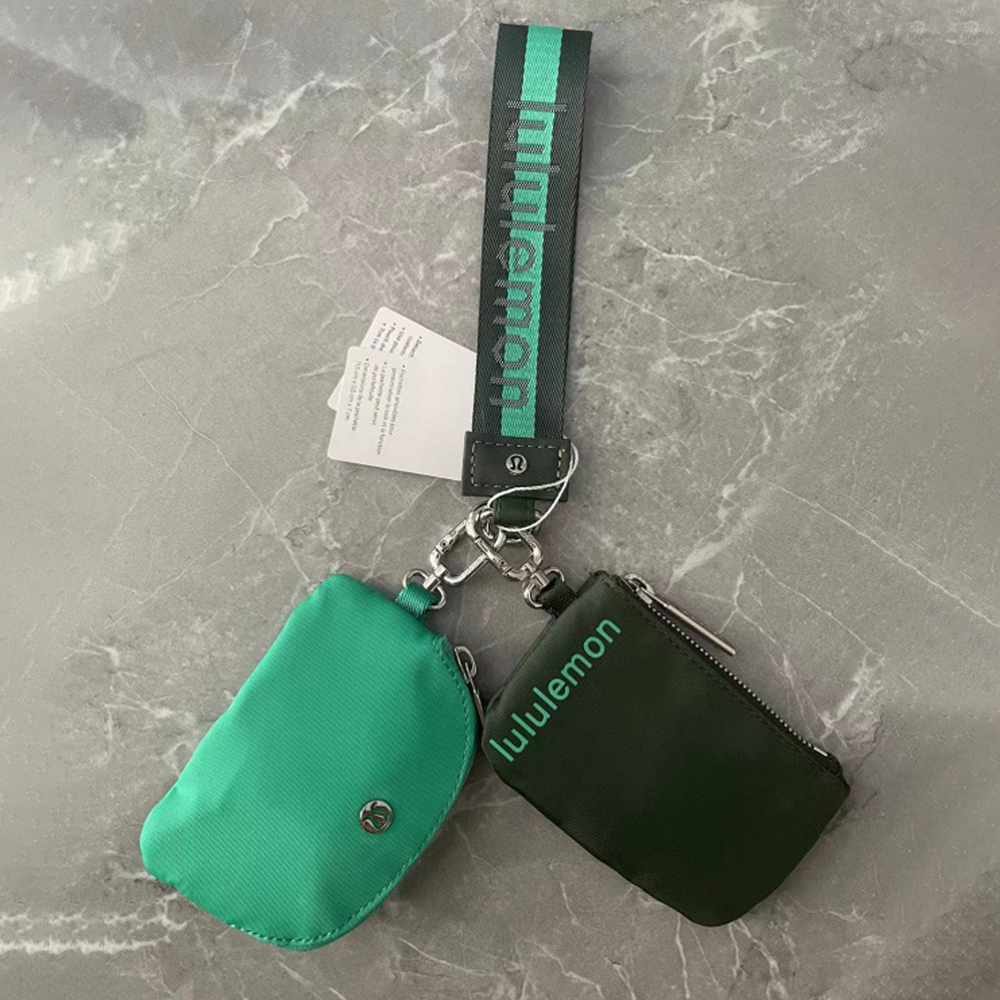 Lulu Mini Zip Around Wristlet Wallet: Detachable Dual Pouch Keychain Coin Purse for Women