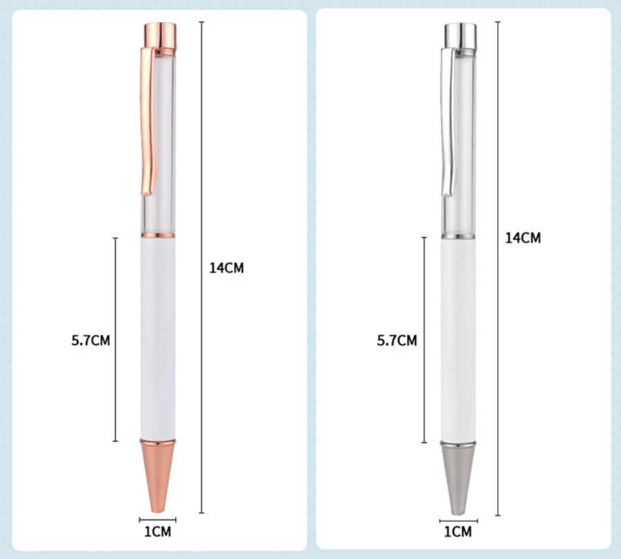 Sublimation snow globe Pens Blanks Bulk White with seal silicon , DIY Personalized Ballpoint Pen by Heat Press Sublimation Oven