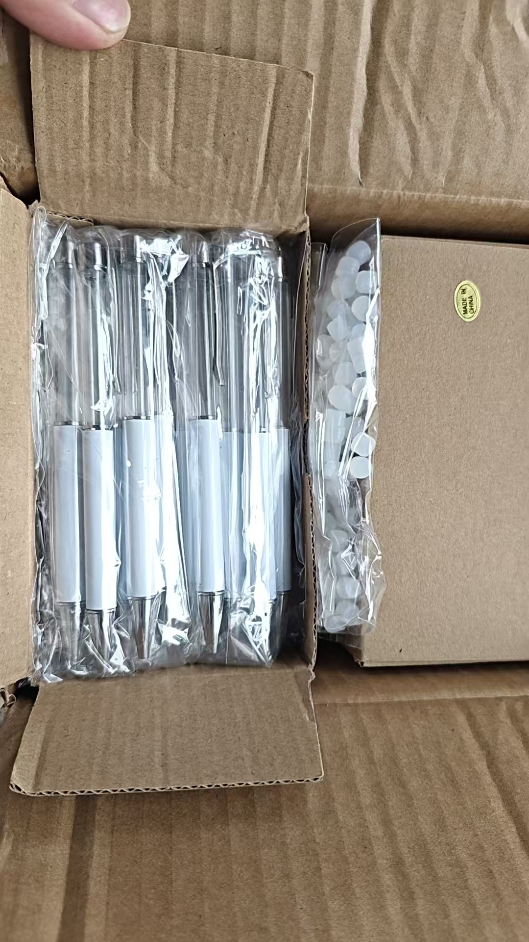 Sublimation snow globe Pens Blanks Bulk White with seal silicon , DIY Personalized Ballpoint Pen by Heat Press Sublimation Oven
