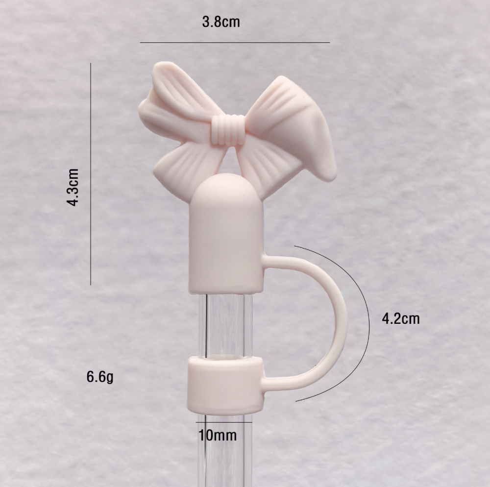 10mm Bow Straw Toppers, Cute Straws Covers for Stanley 30&40 Oz Tumbler with Handle, 10mm Dust-Proof Drinking Straw Dispensers Straw Topper Cap for Girls Kids