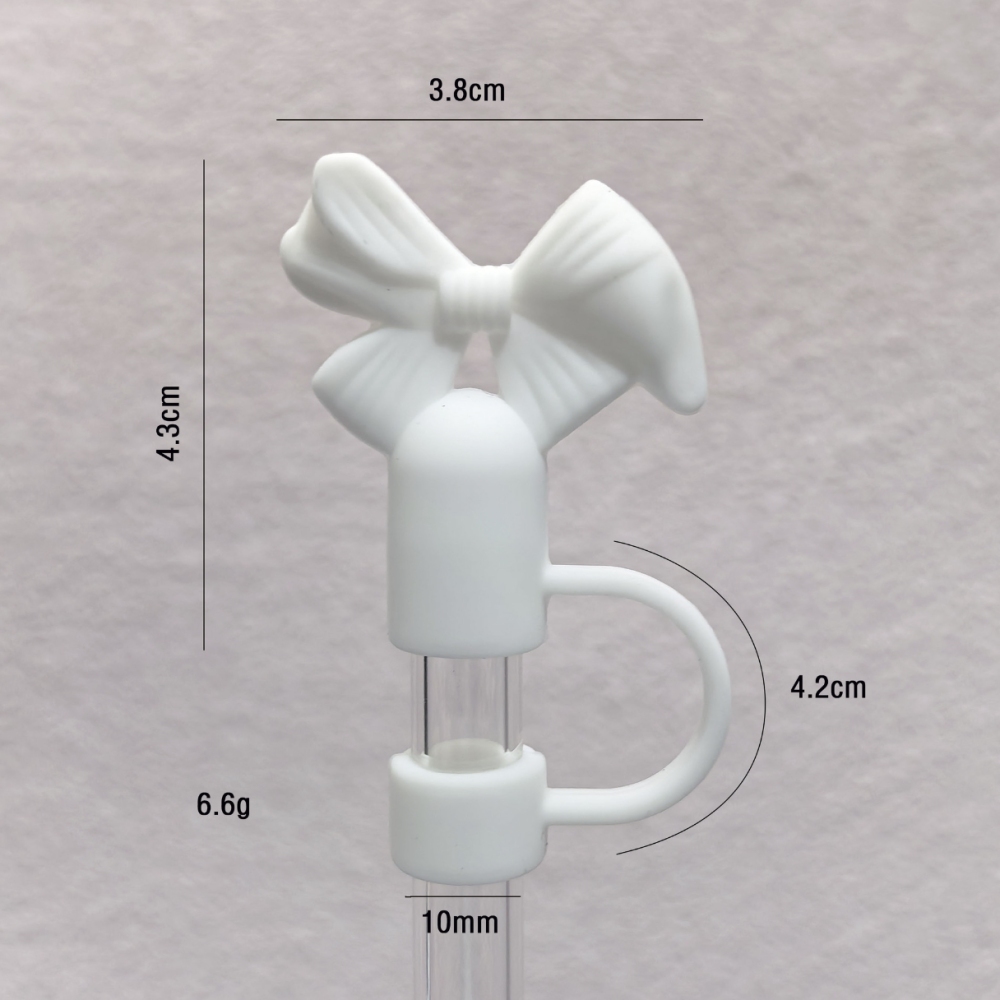 10mm Bow Straw Toppers, Cute Straws Covers for Stanley 30&40 Oz Tumbler with Handle, 10mm Dust-Proof Drinking Straw Dispensers Straw Topper Cap for Girls Kids