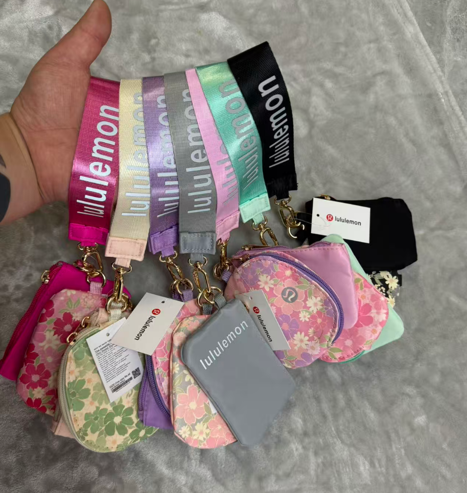 Lulu floral wristlet Mini Zip Around Wristlet Wallets for Women -KeyChain Wallet with Detachable Dual Pouch Wristlet -Key Chain Coin Purse Small Wallets