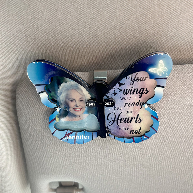 25pack Butterfly Car Visor Photo Clip for Sublimation Blanks, MDF Butterfly Sublimation Car Picture Photo Frame Blank with Clips for Easy Display, Suitable for Adding Family or Personal Photos