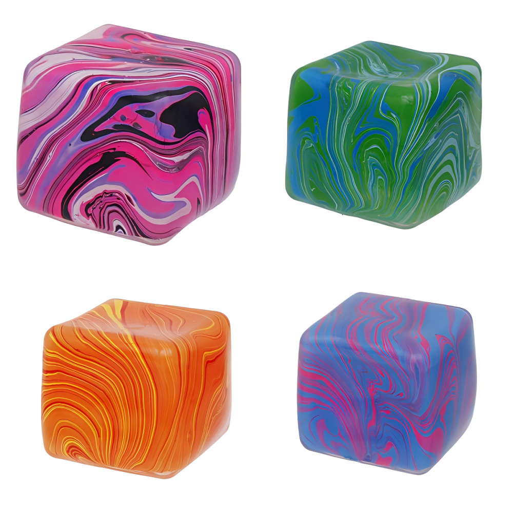 Squishy cubes Stress Balls ,  Squishy Toys for Kids, cubes Fidget Sensory Toy, Squeeze Dough Ball Stress Relief Toy, Stretchy Stress Ball Squish Toys for ADHD