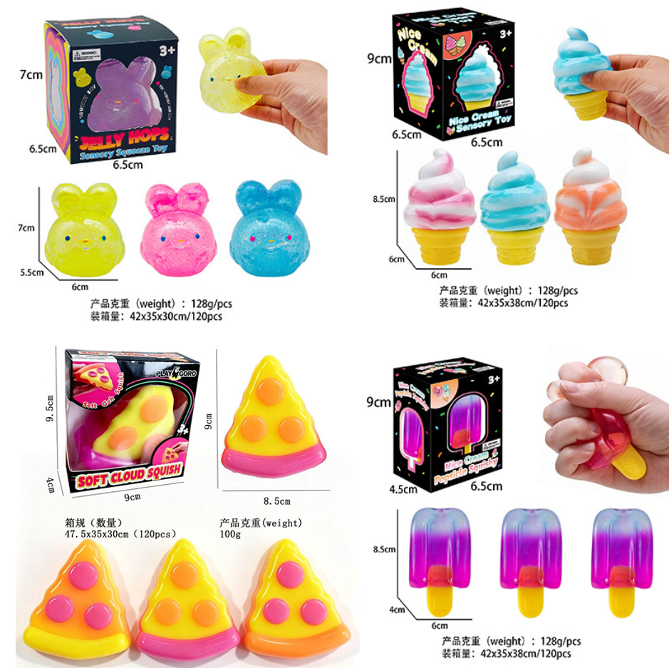 Squishy toy Stress for Adults, Squishy Ice Cream Toys for Kids, Fidget Sensory Toy, Stretchy Stress Ball Squish Toys for ADHD