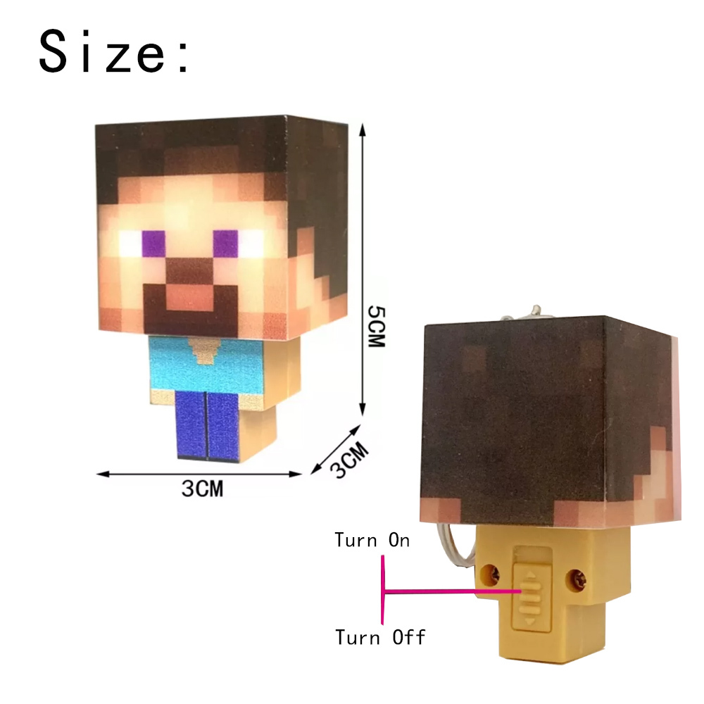 Minecraft Glowing doll night light Keyrings and Accessories Set – Creeper, Enderman, Steve, Alex, & Skeleton Archer – Set of 5 Keychains – Collectible Gaming Gifts