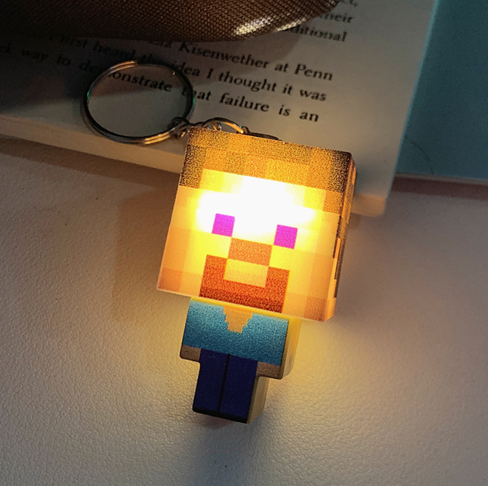 Minecraft Glowing doll night light Keyrings and Accessories Set – Creeper, Enderman, Steve, Alex, & Skeleton Archer – Set of 5 Keychains – Collectible Gaming Gifts
