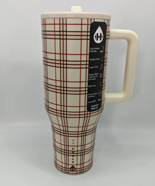 HydroJug Traveler - 40 oz Water Bottle with Handle & Flip Straw - Fits in Cup Holder, Leak Resistant Tumbler-Reusable Insulated Stainless Steel