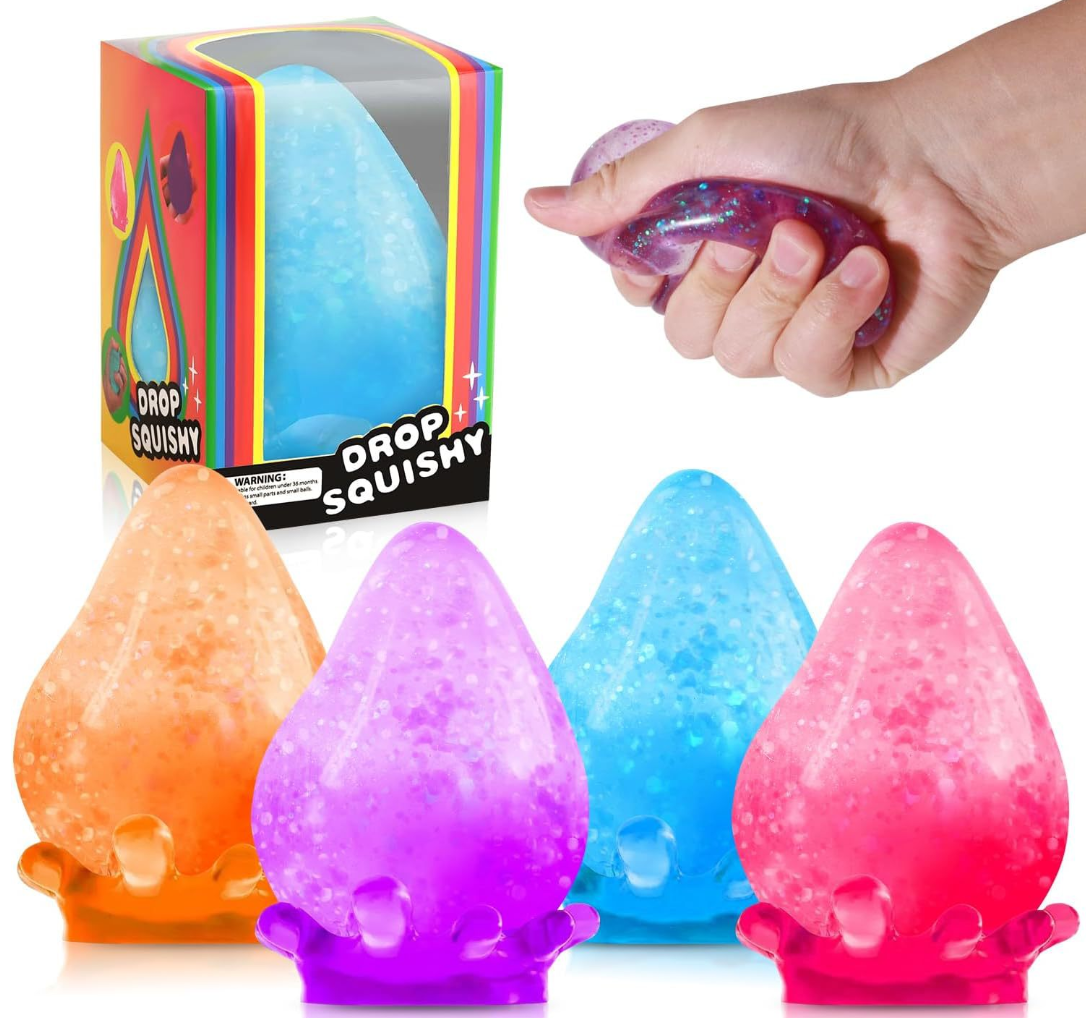 Squishy  Raindrop Candy Toys for Adults, Squishy Raindrop Candy Toys for Kids, Fidget Sensory Toy, Stretchy Stress Ball Squish Toys for ADHD