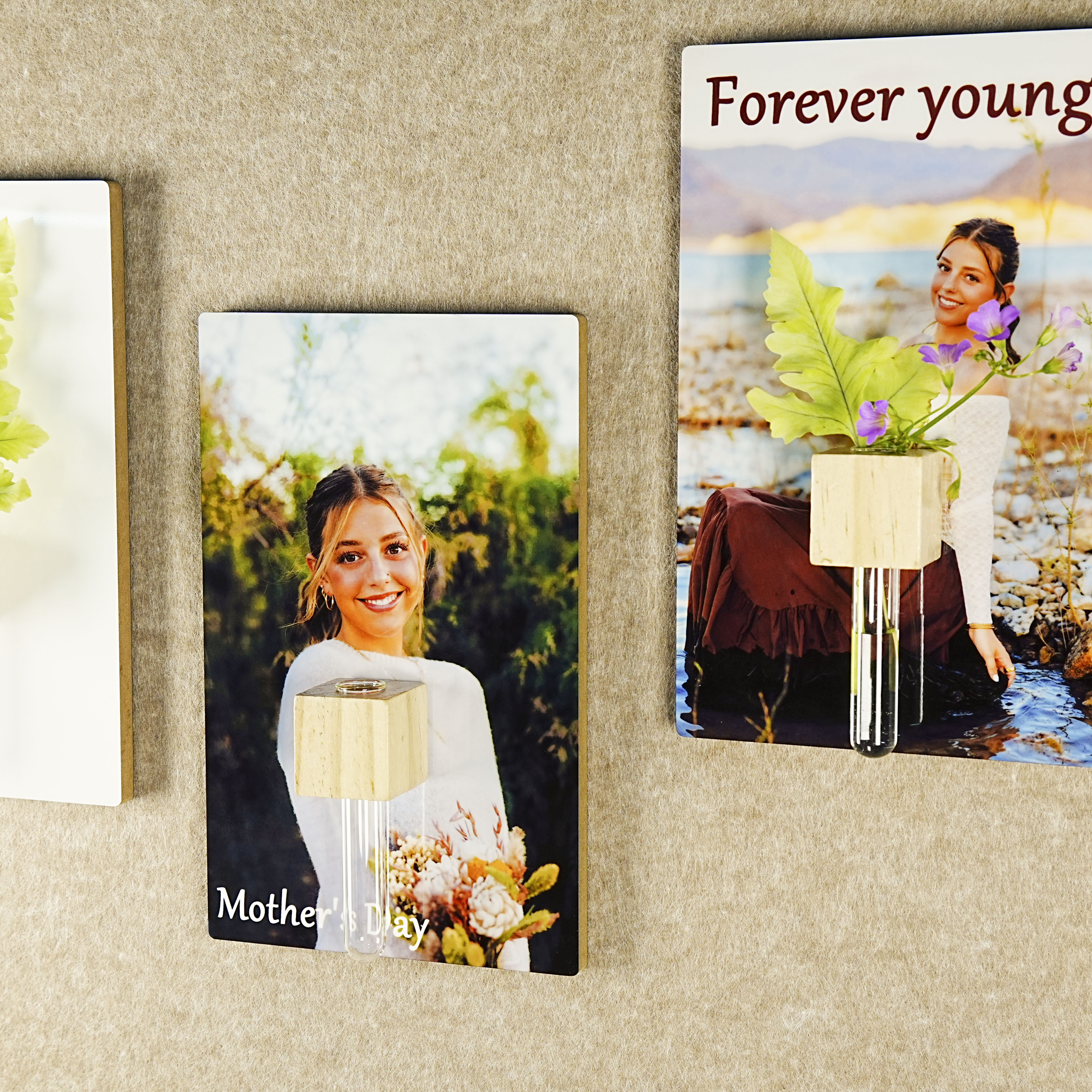 Premium MDF Sublimation Vase Photo Panel – Vibrant Print & Real Flower Holder