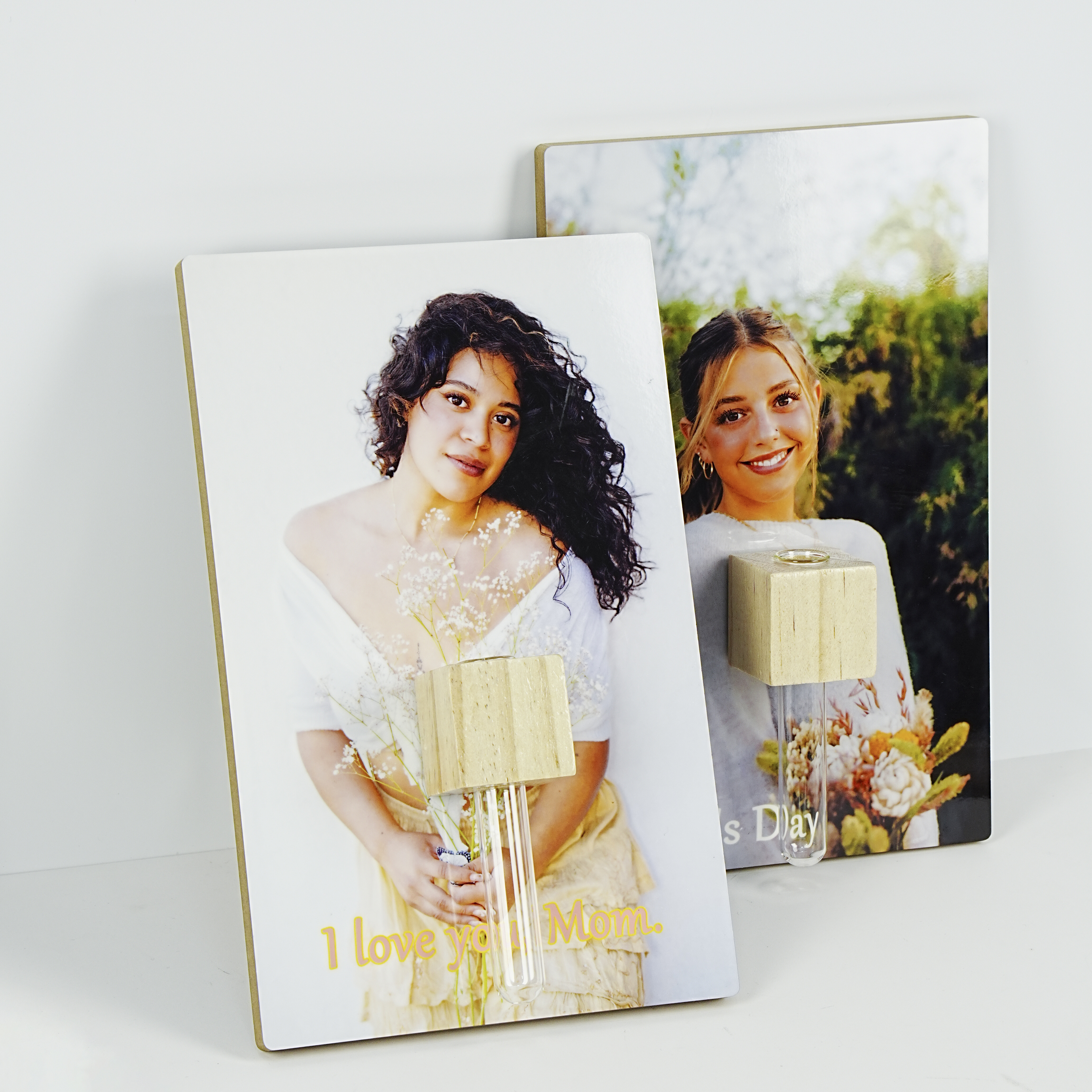 Premium MDF Sublimation Vase Photo Panel – Vibrant Print & Real Flower Holder