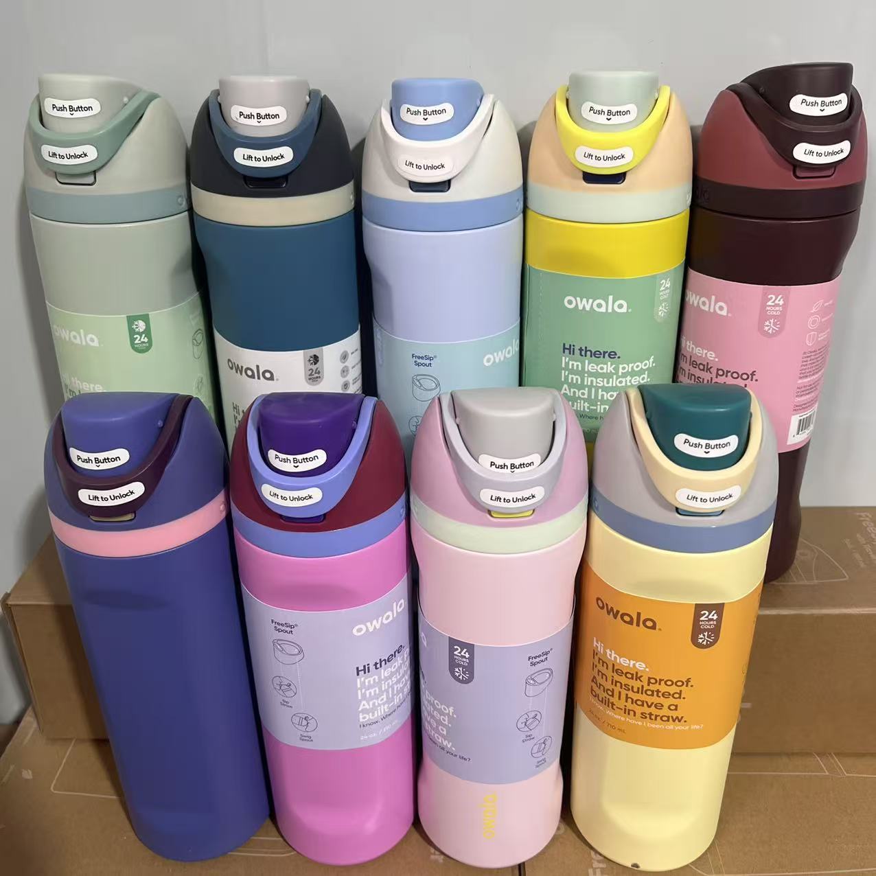 24oz 30oz FreeSip Insulated Stainless Steel Water Bottle with Straw, BPA-Free Sports Water Bottle Great for Travel