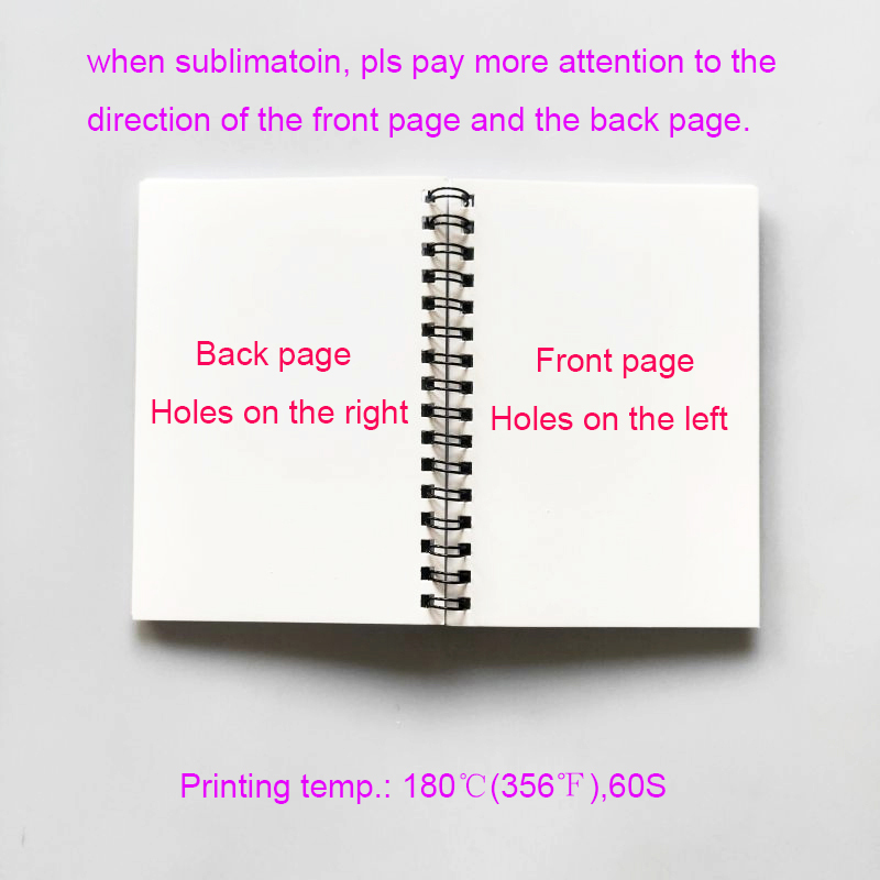 Sublimation Notebook A4 A5 A6 Line Spiral Notebooks Blank  DIY Bulk for Office Writing Supplies Gifts