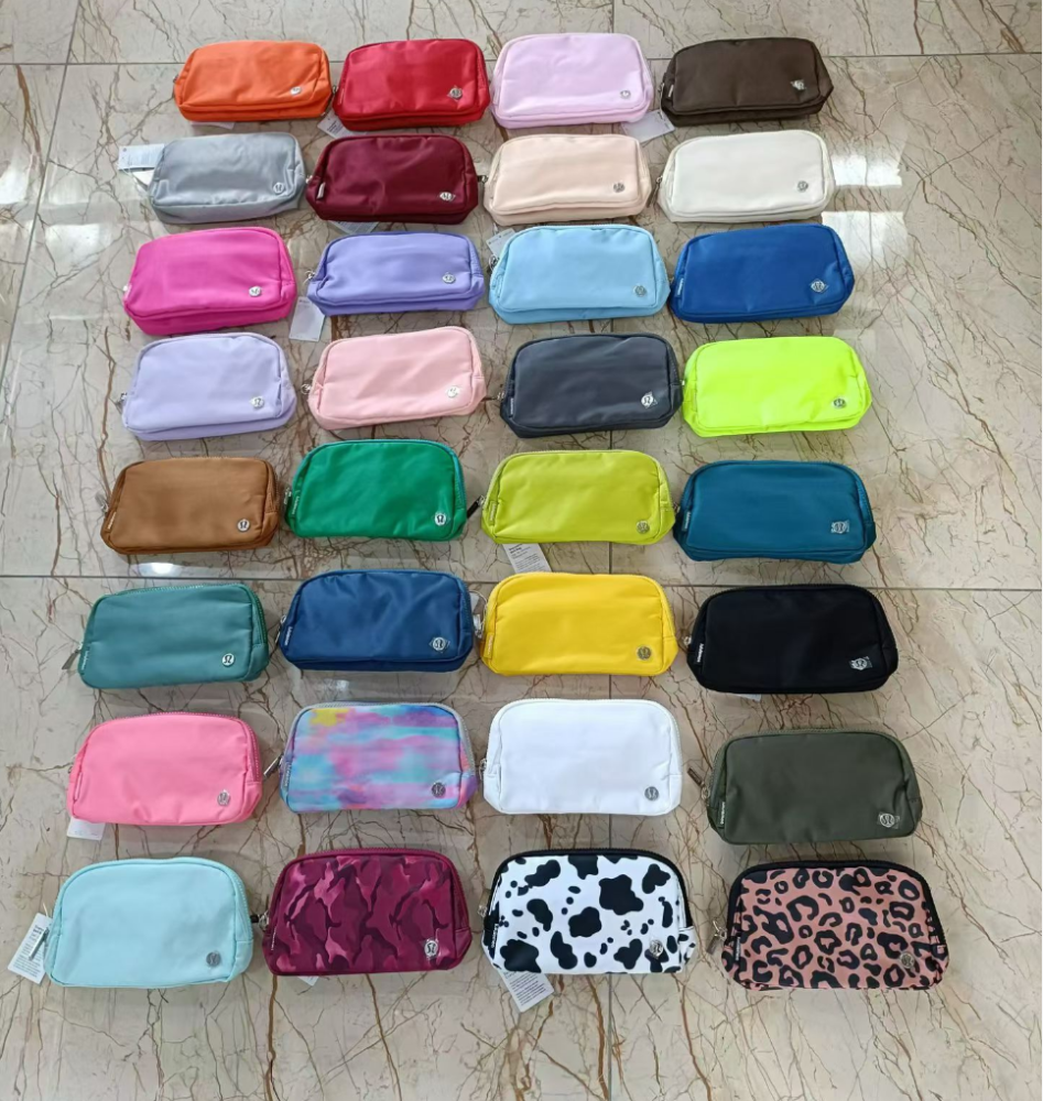 Hot Sale Lulu Lemon Belt Bag, Mixed Color, Two-Way Zipper Nylon Everywhere Fanny Pack for Women