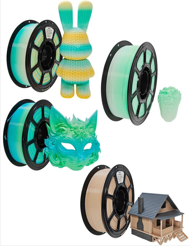 1000g PETG Filament 1.75mm Bundle, 3D Printer Filament Neatly Wound, Individually Vacuum Packed, 1000g Spool, 10 Rolls, ，mixed color