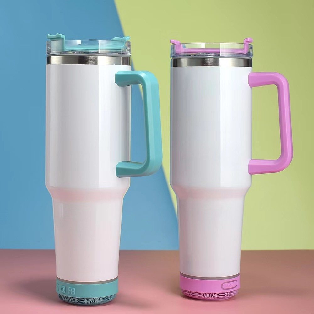 40oz sublimation Personalized Beach Bluetooth Tumbler Speaker
