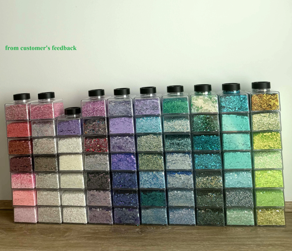 2 oz Wide-Mouth Clear Jars for Glitter, Beads, Nail Art & Crafts