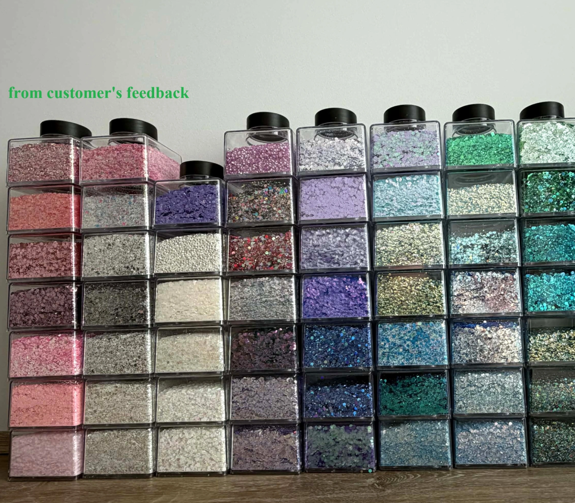 2 oz Wide-Mouth Clear Jars for Glitter, Beads, Nail Art & Crafts