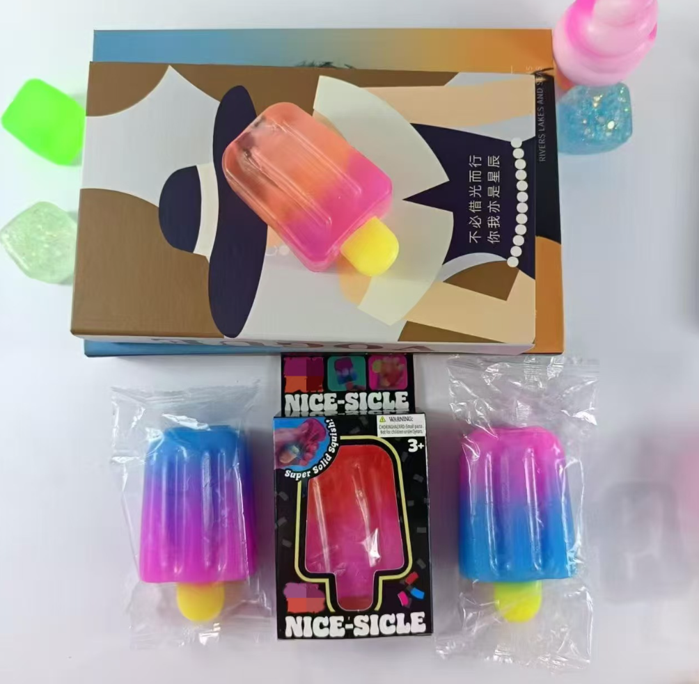 Squishy Popsicle Stress for Adults, Squishy Ice Cream Toys for Kids, Fidget Sensory Toy, Stretchy Stress Ball Squish Toys for ADHD