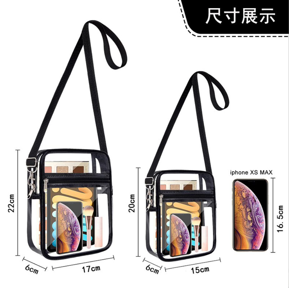 Stadium-Approved Clear Crossbody Bag – Transparent Messenger Purse for Concerts & Events