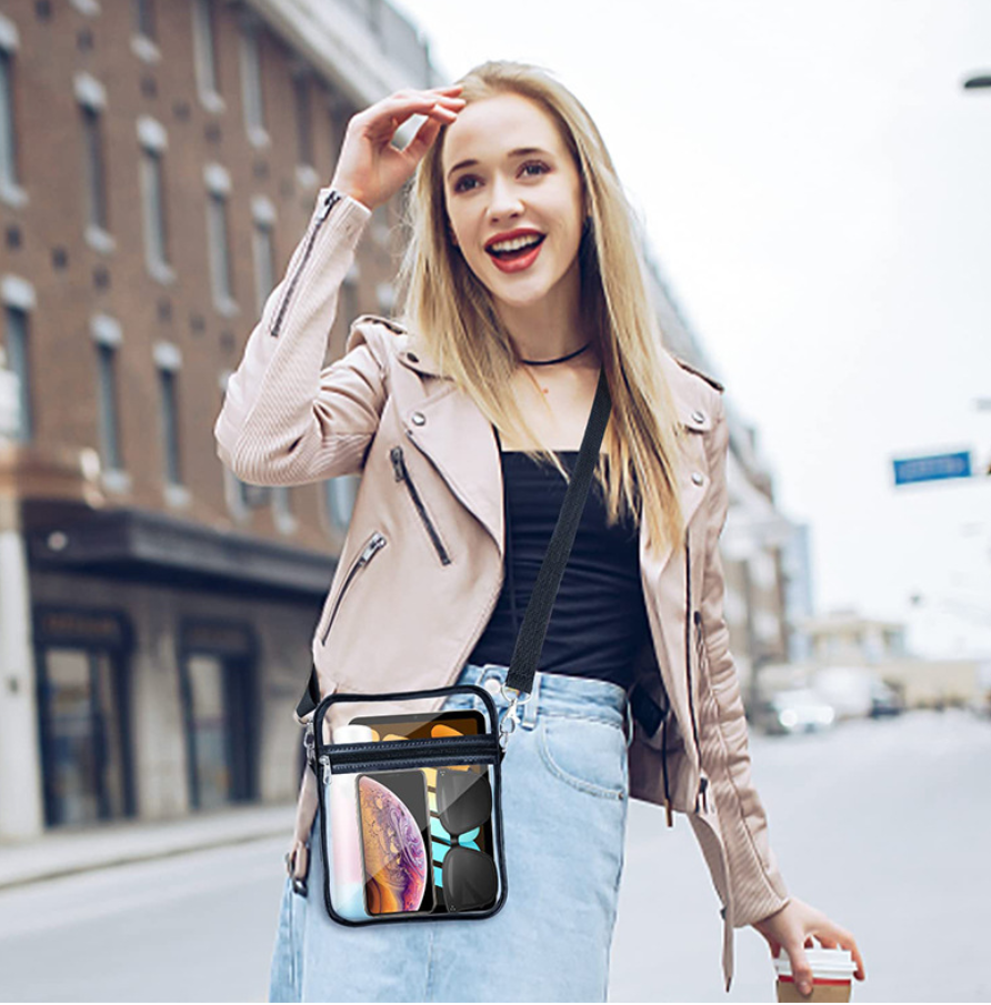 Stadium-Approved Clear Crossbody Bag – Transparent Messenger Purse for Concerts & Events
