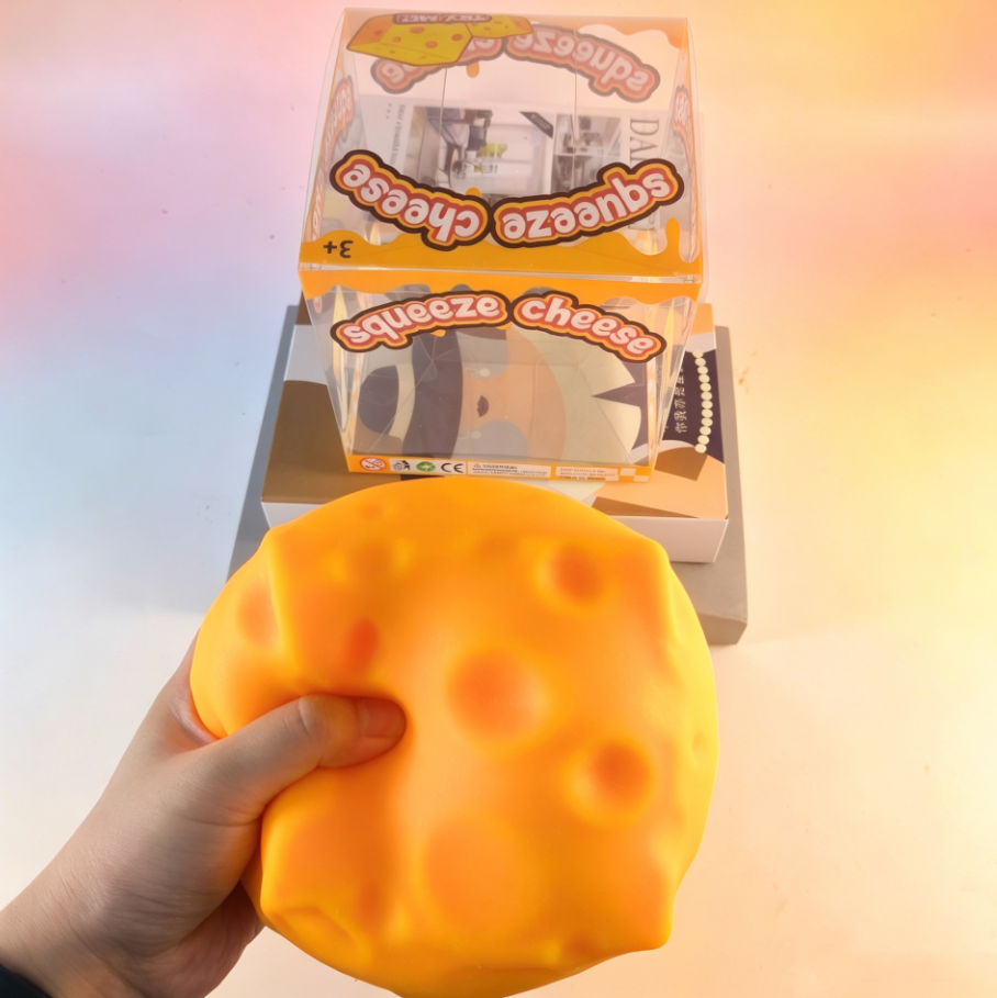 Jumbo Squishy Fruit Veggie Stress Toys – Banana Grape Strawberry Carrot Cheese