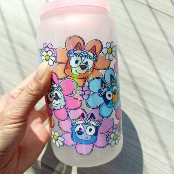 Holographic UV DTF Cup Wraps – Waterproof Tumbler Decals for 16oz Glass Cups | DIY Peel & Stick Vinyl Stickers