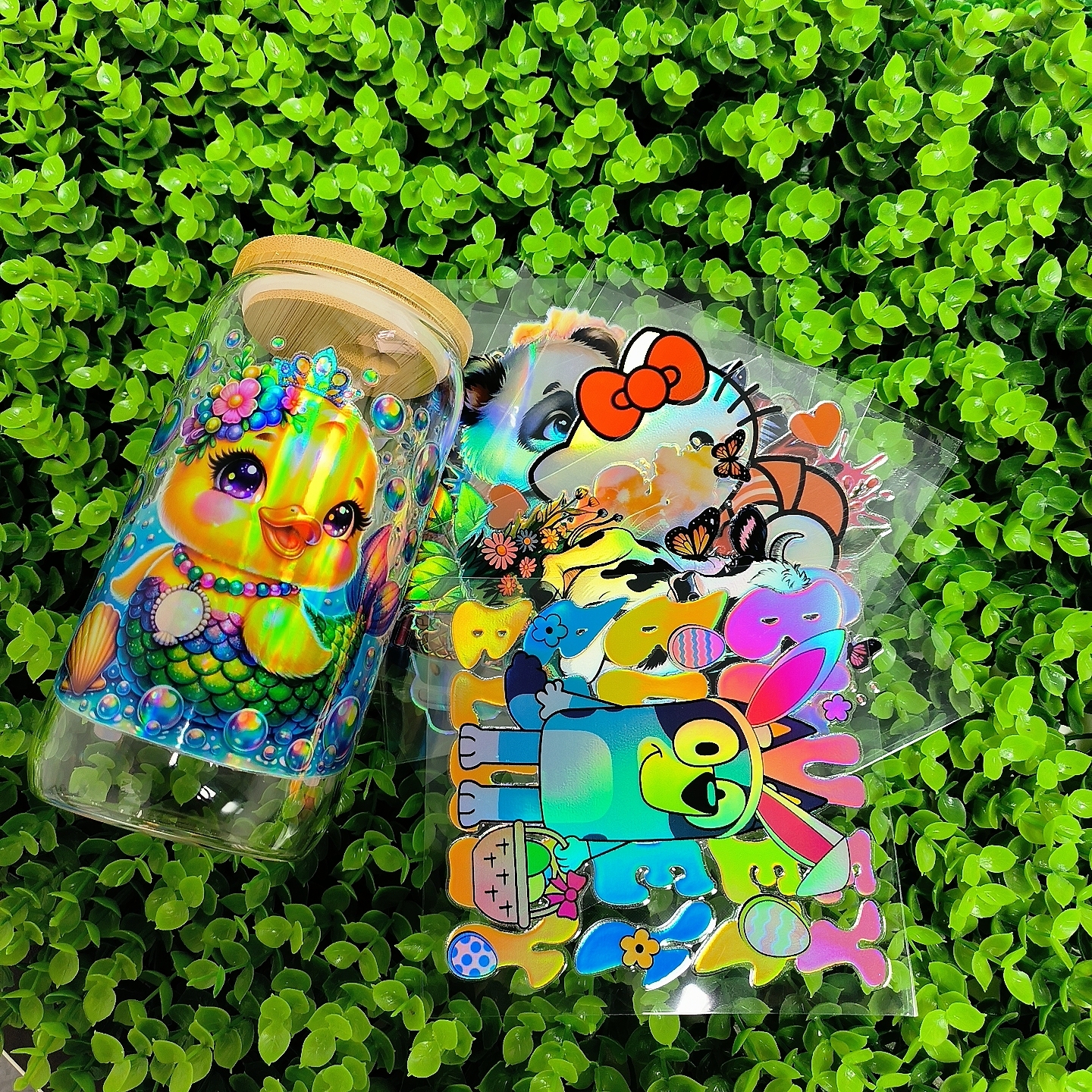UV DTF Cup Wraps – Waterproof Tumbler Decals for 16oz Glass Cups | DIY Peel & Stick Vinyl Stickers