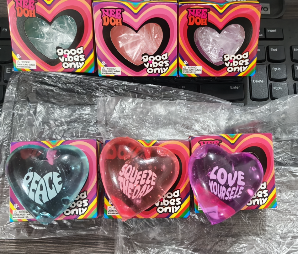 Heart Stress Balls Squishy Toys for Adults Kids – Slow Rise Sugar Ball Sensory Fidget, Love Shape Squeeze Toy for Anxiety Relief & Hand Exercise