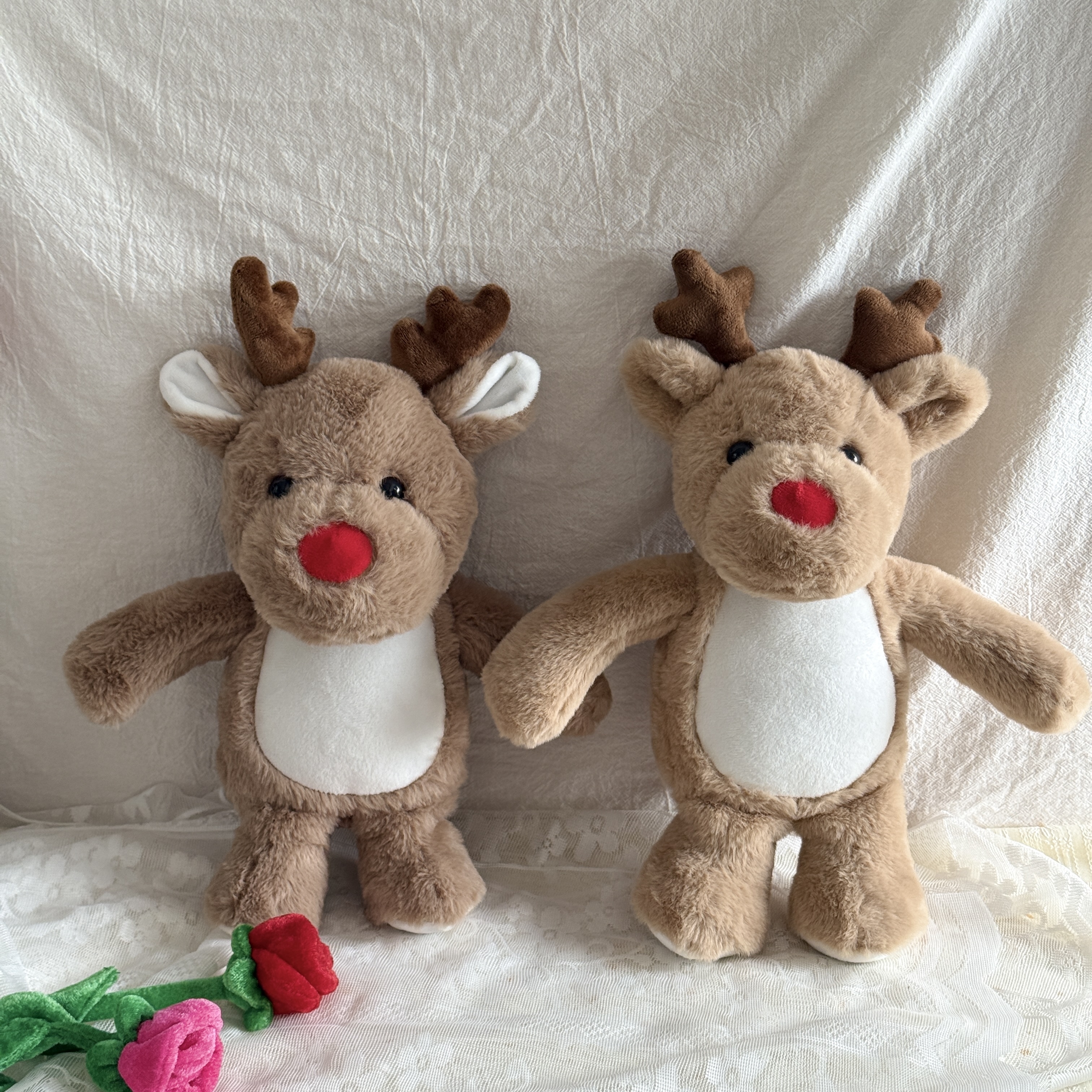 Christmas 13Inch Sublimation Blank Plush Bear, DIY White Stuffed Animal for Customization, Soft Cuddly Bear Doll