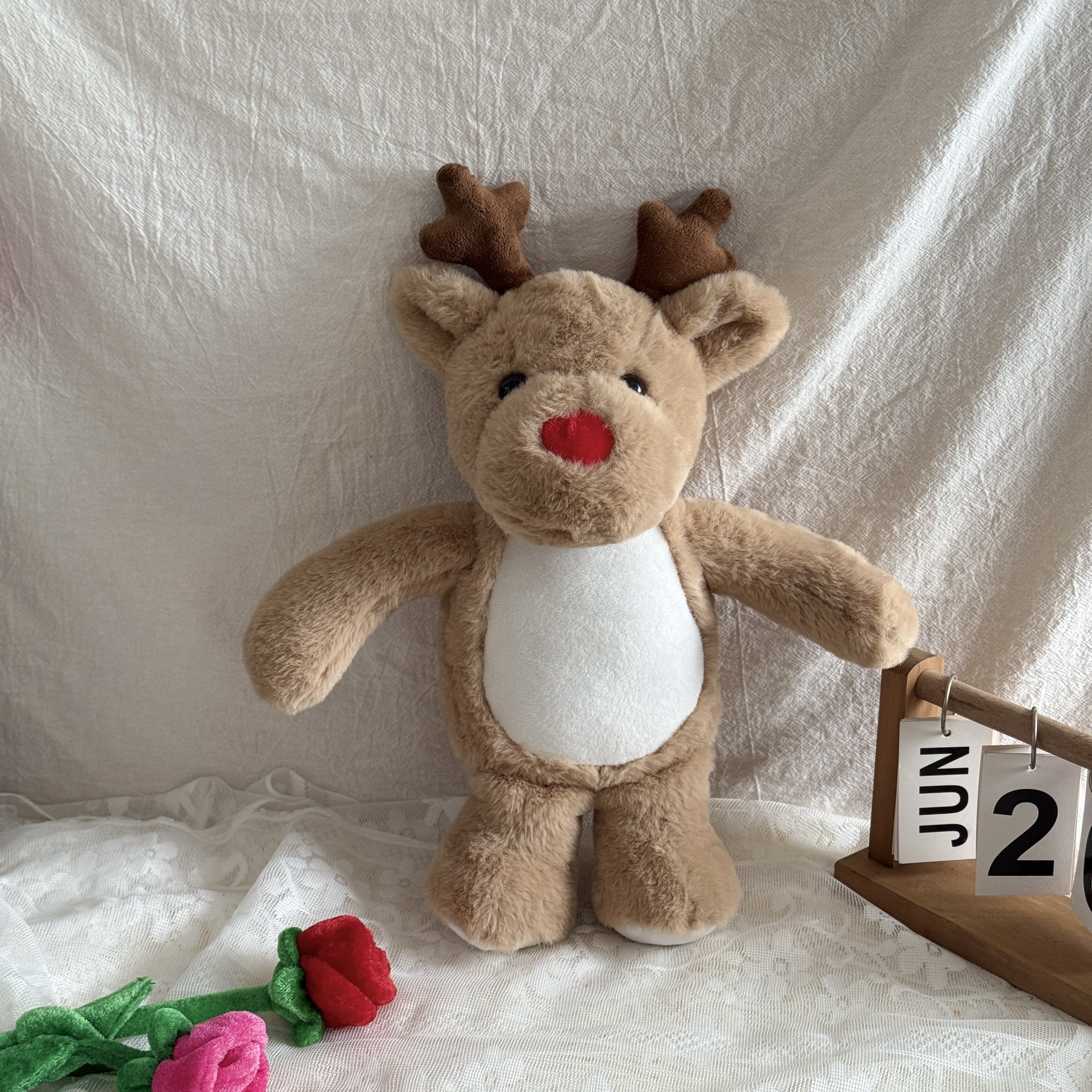 Christmas 13Inch Sublimation Blank Plush Bear, DIY White Stuffed Animal for Customization, Soft Cuddly Bear Doll