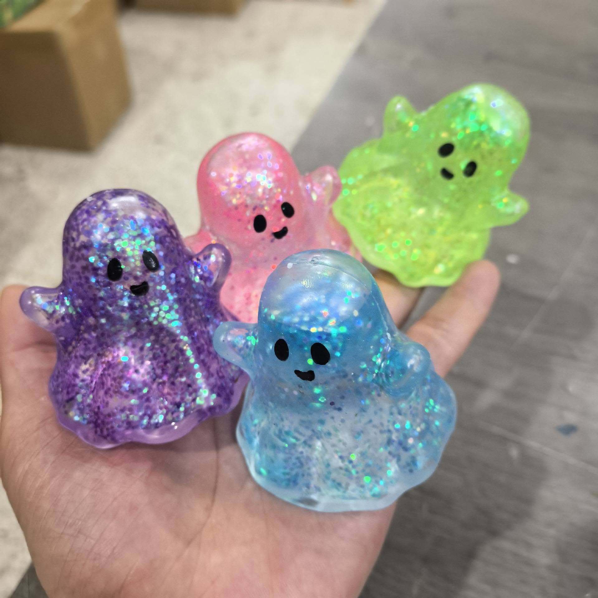 Halloween Stress Balls Squishy Toys for Adults Kids – Slow Rise Sugar Ball Sensory Fidget, Love Shape Squeeze Toy for Anxiety Relief & Hand Exercise
