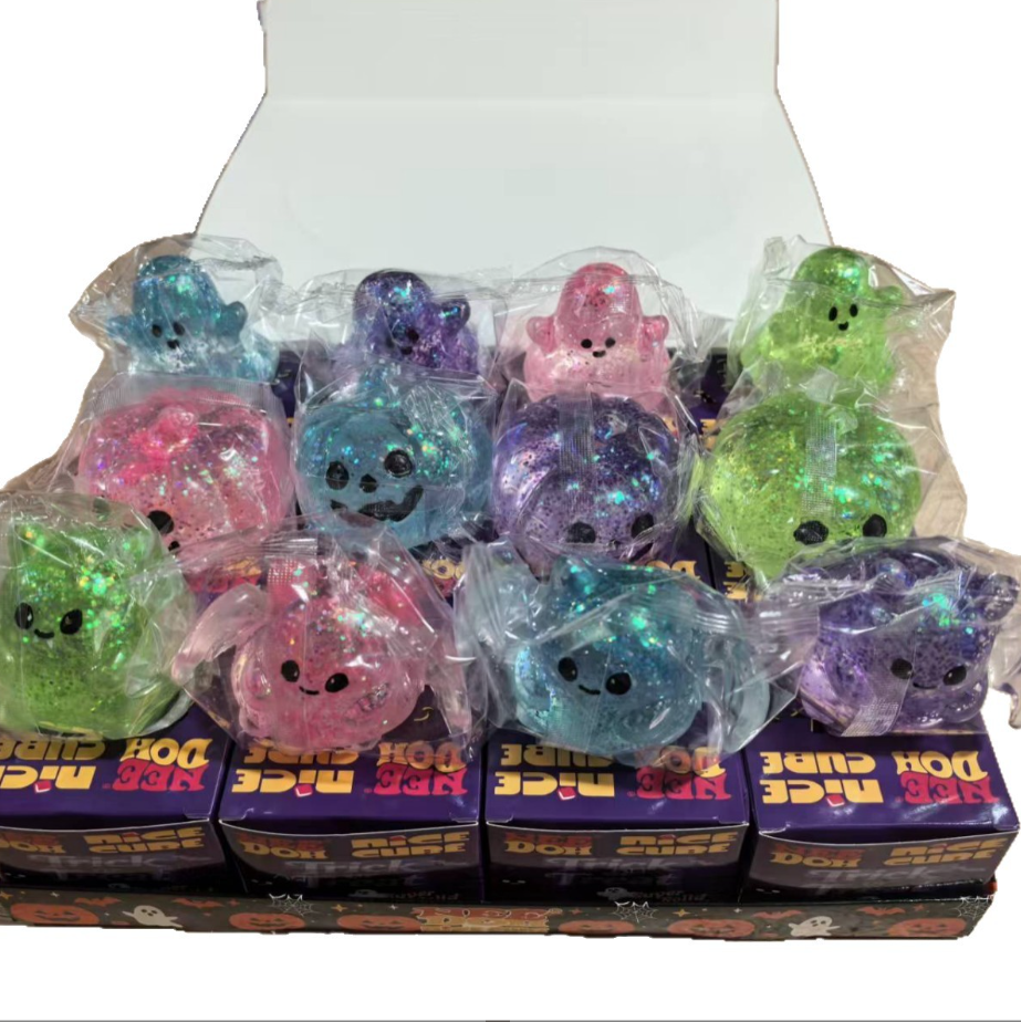 Halloween Stress Balls Squishy Toys for Adults Kids – Slow Rise Sugar Ball Sensory Fidget, Love Shape Squeeze Toy for Anxiety Relief & Hand Exercise