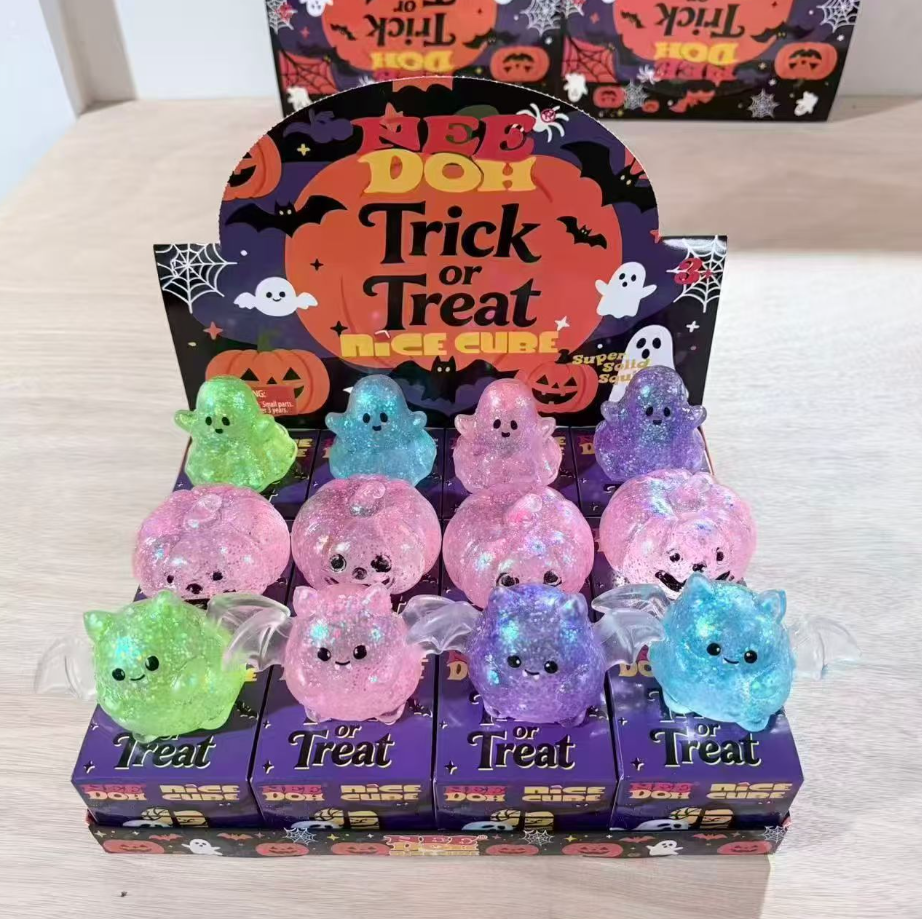 Halloween Stress Balls Squishy Toys for Adults Kids – Slow Rise Sugar Ball Sensory Fidget, Love Shape Squeeze Toy for Anxiety Relief & Hand Exercise