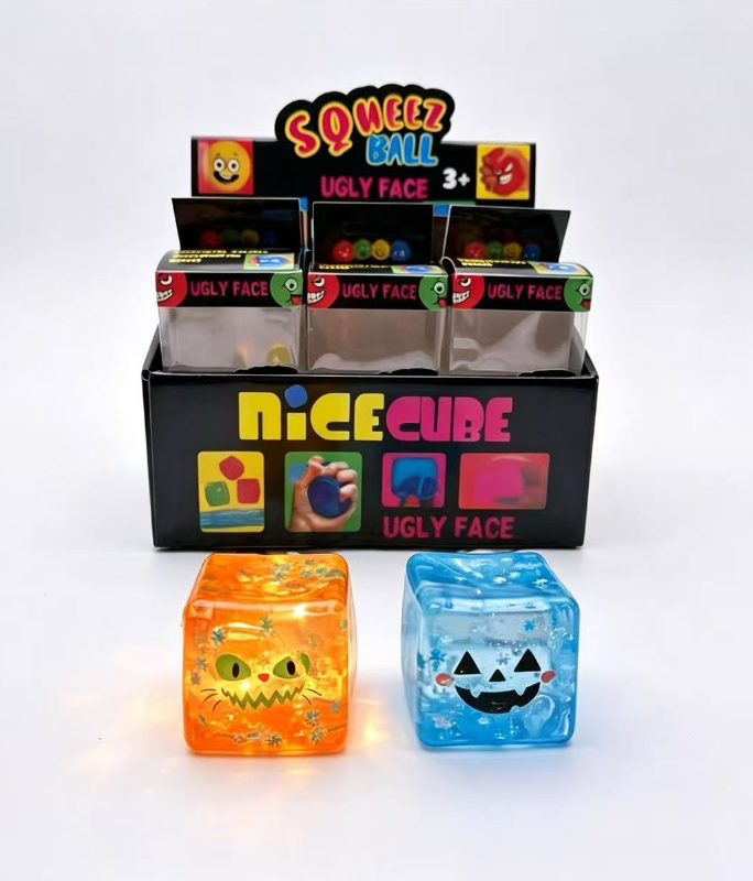 Halloween Stress cubes Squishy Toys for Adults Kids – Slow Rise Sugar Ball Sensory Fidget, Love Shape Squeeze Toy for Anxiety Relief & Hand Exercise