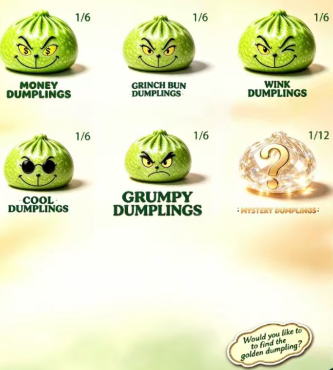 Grinch Squish Dumpling - Christmas Stress Ball & Fidget Toy