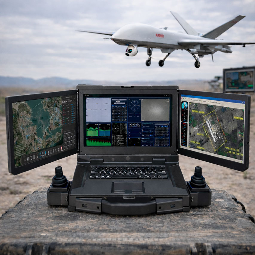 VCT3000 Rugged Triple-Screen Mission Control Computer for Unmanned Systems