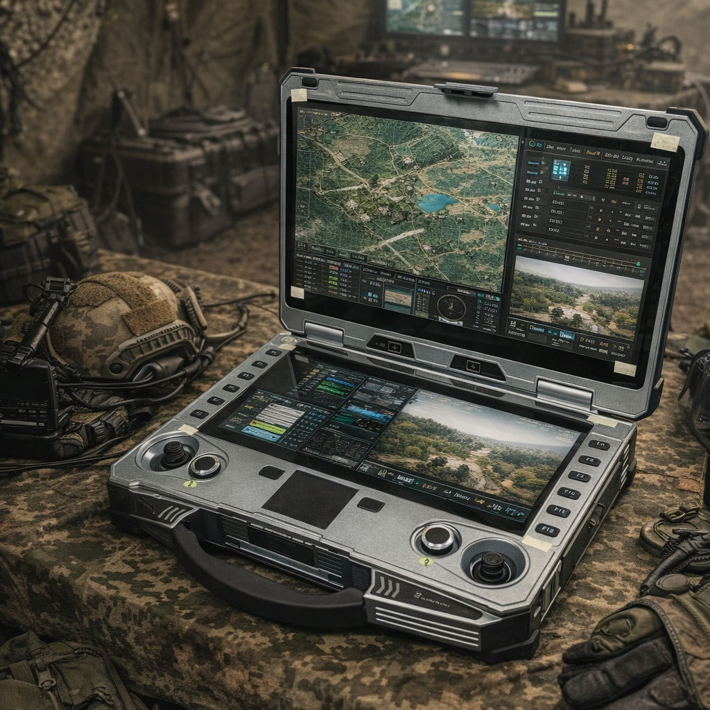 VCT2000 Rugged Dual-Screen Control Computer for Unmanned Systems