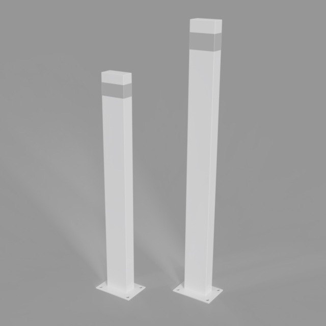 Square Solar Safety Bollard